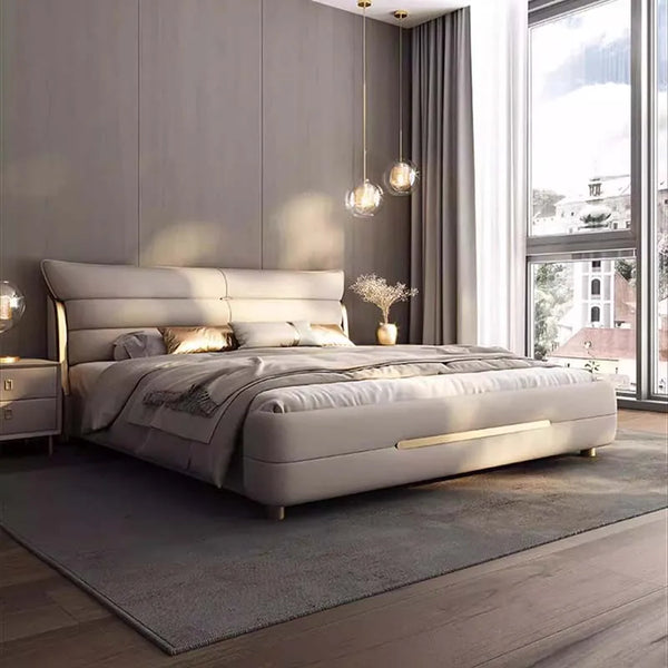 Modern Aesthetic Bed Multifonction Organiser King Size Double Bed Storage Space Marco De Cama Queen Moderno Luxury Furniture