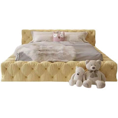 Wood Double Bed European Soft Upholstered Twin Bedroom Furniture Queen Luxury Modern Camas De Dormitorio