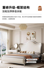 Backrest Sale Luxury Double Bed Modern Leather Wooden Adults Bedroom Double Bed Twin Queen Frame Cama Matrimonial Home Furniture