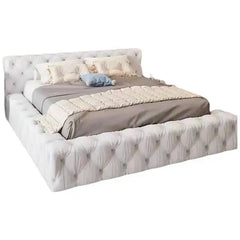 Wood Double Bed European Soft Upholstered Twin Bedroom Furniture Queen Luxury Modern Camas De Dormitorio