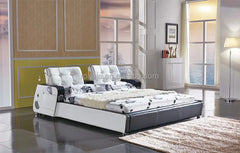 Indian Furniture Bedroom Beds Modern Luxury Beds Have LED Light Leather Bed Room With Usb