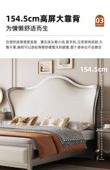 Backrest Sale Luxury Double Bed Modern Leather Wooden Adults Bedroom Double Bed Twin Queen Frame Cama Matrimonial Home Furniture