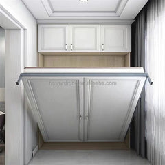 Customize Apartment Home Saving Furniture Wall Bed Wooden Folding Hidden Bed With Storage Cabinets