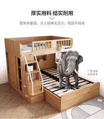 Children's Staggered Upper And Lower Bunk Beds Small Apartment Household Child And Mother Desk Wardrobe Modern bedroom furniture