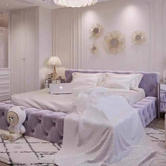 Wood Double Bed European Soft Upholstered Twin Bedroom Furniture Queen Luxury Modern Camas De Dormitorio