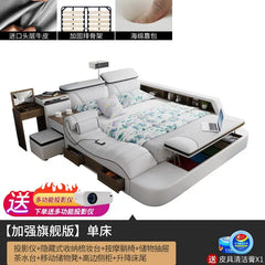 European Style Double Bed Modern Storage Loft Multifunctional King Double Bed Full Size Floor Cama Inteligente Bedroom Furniture