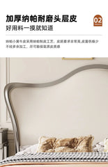 Backrest Sale Luxury Double Bed Modern Leather Wooden Adults Bedroom Double Bed Twin Queen Frame Cama Matrimonial Home Furniture