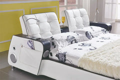 Indian Furniture Bedroom Beds Modern Luxury Beds Have LED Light Leather Bed Room With Usb