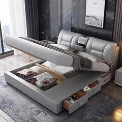 King Upholstered Beds Minimalist Frames Children Bedroom Beds Multifunctional Headboard Meubles De Chambre Home Furniture