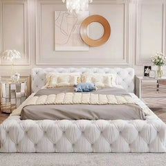 Wood Double Bed European Soft Upholstered Twin Bedroom Furniture Queen Luxury Modern Camas De Dormitorio