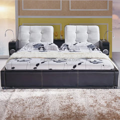 Indian Furniture Bedroom Beds Modern Luxury Beds Have LED Light Leather Bed Room With Usb