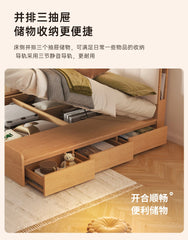 Upholstered Luxury Bed Wood Storage Drawer Tatami Home Bed Modern Liter Living Cama De Lujo Para Dormitorio Bedroom Furnitures