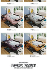 European Style Double Bed Modern Storage Loft Multifunctional King Double Bed Full Size Floor Cama Inteligente Bedroom Furniture