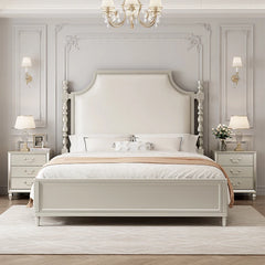 Fashionable Design Bed Frame Luxury Beauty Modern French Beds Aesthetics Safe Simple Wedding Wood Cama Casal Home Furniture