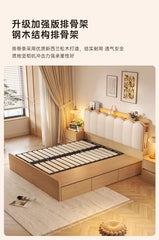 Upholstered Luxury Bed Wood Storage Drawer Tatami Home Bed Modern Liter Living Cama De Lujo Para Dormitorio Bedroom Furnitures
