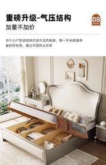 Backrest Sale Luxury Double Bed Modern Leather Wooden Adults Bedroom Double Bed Twin Queen Frame Cama Matrimonial Home Furniture