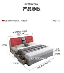 King Upholstered Beds Minimalist Frames Children Bedroom Beds Multifunctional Headboard Meubles De Chambre Home Furniture
