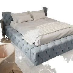 Wood Double Bed European Soft Upholstered Twin Bedroom Furniture Queen Luxury Modern Camas De Dormitorio