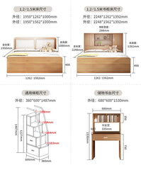 Children's Staggered Upper And Lower Bunk Beds Small Apartment Household Child And Mother Desk Wardrobe Modern bedroom furniture
