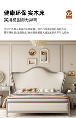 Backrest Sale Luxury Double Bed Modern Leather Wooden Adults Bedroom Double Bed Twin Queen Frame Cama Matrimonial Home Furniture