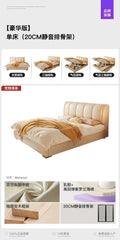 White Cream Cloud Beds Large Size Beauty Wooden Comfortable Upholstered Beds Ergonomic Floor Letto Matrimoniale Home Furniture