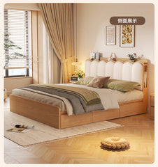 Upholstered Luxury Bed Wood Storage Drawer Tatami Home Bed Modern Liter Living Cama De Lujo Para Dormitorio Bedroom Furnitures