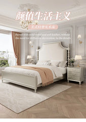 Fashionable Design Bed Frame Luxury Beauty Modern French Beds Aesthetics Safe Simple Wedding Wood Cama Casal Home Furniture