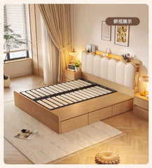 Upholstered Luxury Bed Wood Storage Drawer Tatami Home Bed Modern Liter Living Cama De Lujo Para Dormitorio Bedroom Furnitures