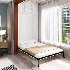 Customize Apartment Home Saving Furniture Wall Bed Wooden Folding Hidden Bed With Storage Cabinets