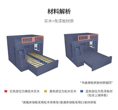 Children's Staggered Upper And Lower Bunk Beds Small Apartment Household Child And Mother Desk Wardrobe Modern bedroom furniture