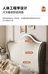 Backrest Sale Luxury Double Bed Modern Leather Wooden Adults Bedroom Double Bed Twin Queen Frame Cama Matrimonial Home Furniture