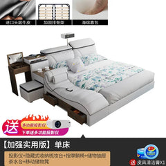 European Style Double Bed Modern Storage Loft Multifunctional King Double Bed Full Size Floor Cama Inteligente Bedroom Furniture