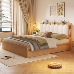 Upholstered Luxury Bed Wood Storage Drawer Tatami Home Bed Modern Liter Living Cama De Lujo Para Dormitorio Bedroom Furnitures