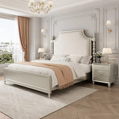 Fashionable Design Bed Frame Luxury Beauty Modern French Beds Aesthetics Safe Simple Wedding Wood Cama Casal Home Furniture