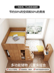 Children's Staggered Upper And Lower Bunk Beds Small Apartment Household Child And Mother Desk Wardrobe Modern bedroom furniture