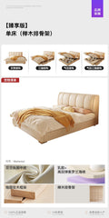 White Cream Cloud Beds Large Size Beauty Wooden Comfortable Upholstered Beds Ergonomic Floor Letto Matrimoniale Home Furniture